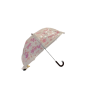 Paraguas niña largo, manual y transparente - marrón y rosa