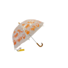 Paraguas niña largo, manual y transparente - Naranja-Caqui