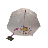 Paraguas niña Smiley largo manual y transparente - rosa